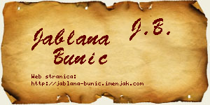 Jablana Bunić vizit kartica